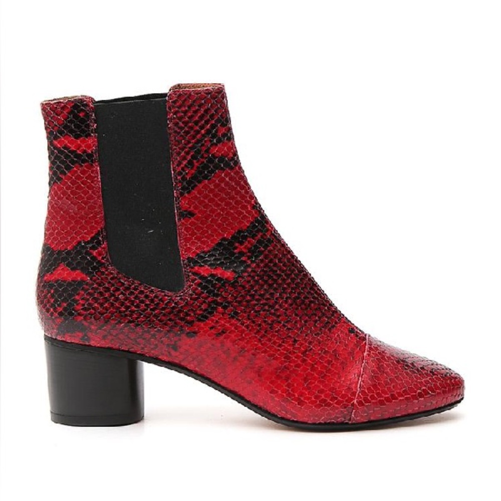 ♥️ ISO Isabel Marant Danae Boots Red Snakeskin 9.5 ♥️
